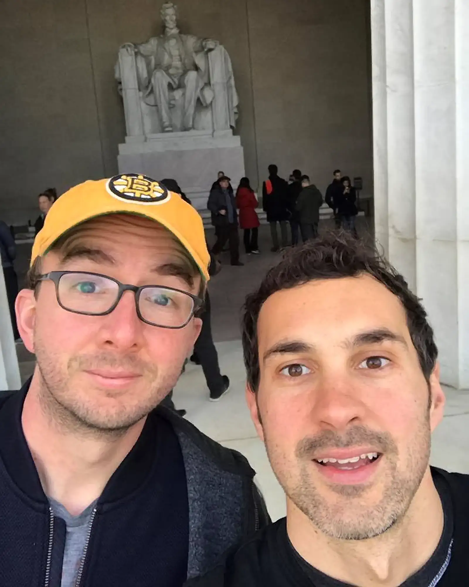 Lincoln Memorial Selfie | Mark Normand and Joe List | Tuesdays with Stories Comedians Mark Normand and Joe List of Tuesdays with Stories at the Lincoln Memorial in Washington DC. Find Mark Normand Tour Dates and Joe List Tour Dates at www.tuesdayspod.com/find-a-show