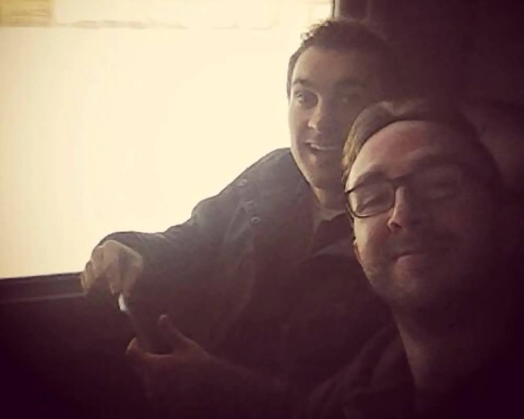Tour Bus Selfie | Mark Normand and Joe List | Tuesdays with Stories Comedians Mark Normand and Joe List of Tuesdays with Stories on the tour bus taking a selfie. Find Mark Normand Tour Dates and Joe List Tour Dates at www.tuesdayspod.com/find-a-show