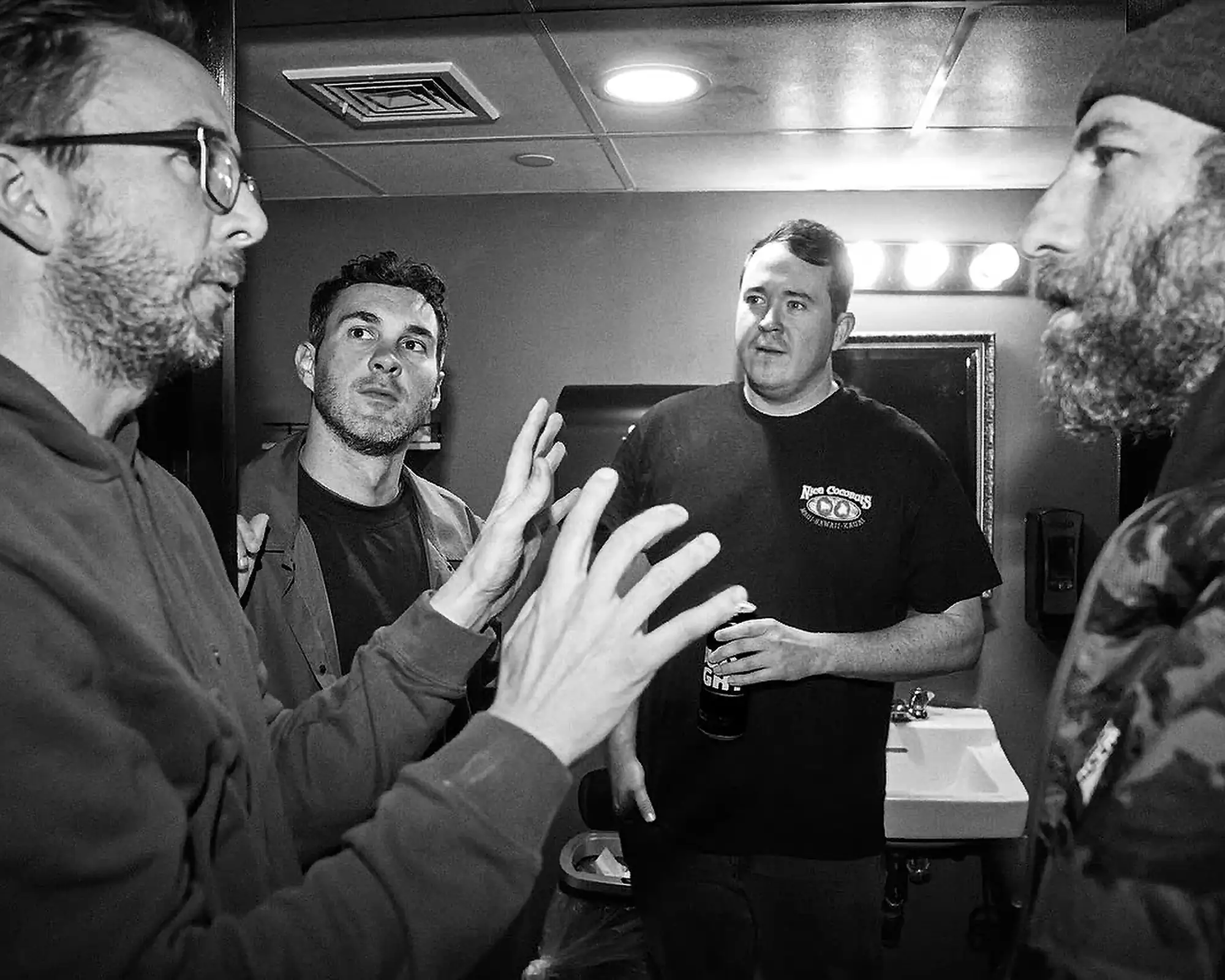 Shane Gillis and Ari Shaffir with Mark and Joe | Mark Normand and Joe List | Tuesdays with Stories Comedians Shane Gillis and Ari Shaffir with comedians Mark Normand and Joe List of Tuesdays with Stories. Find more Tuesdays with Stories photos at www.tuesdayspod.com/photos